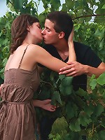 In between rows of growing plants, these two teens take care of each others sexual desires. She can`t wait to have him. She needs him right now and right there.