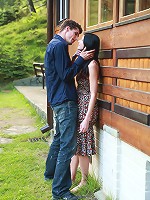 This black haired cutie has a pristine face, but it`s not long before she has her lips penetrated by his long, hard manhood. And it doesn`t stop with just a blowjob.