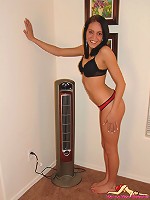 Hanna plays with a big long hard fan