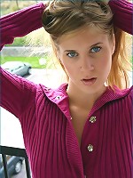 Allison flashing out on balcony