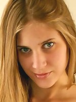 Allison in a sexy pink mini skirt with matching bra and panties