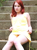 This redhead teen looks like she should be cute and innocent, but she already has sexual knowledge that could make many people blush with embarrassment.