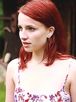 This redhead cutie has masturbated outdoors before, but never in the middle of a front lawn like she is today. She`s out in the open, rubbing her clit and fingering her tender pussy.