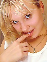 Blonde cutie in red stockings