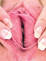 Hot blonde spreading pussy