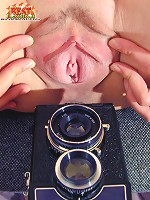 Brunette doing close-up shots