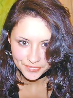 Dark-haired teen teasing