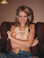 Listening to music nude