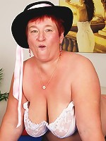 Angelika is a naughty old granny still sucking on cock!