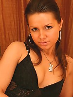 Extremely sexy brunette girl exposes her perfect pink pussy