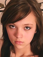 Innocent looking brunette teen poses naked for the first time