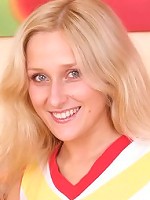 Beautiful blond babe gets screwed on the couch