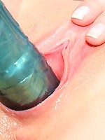 Blonde teen girl fingers her puss