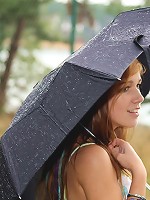 Teen in the rain