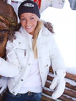 Cute blonde Christine masturbates