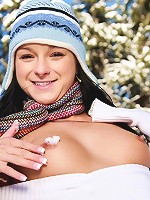 Tight teen Ella shows her snatch