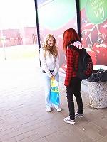 Wearing cucumbers as cool glasses