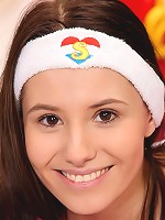 Hot teenage girl running for fun