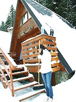 A snow shoveling teen goes inside