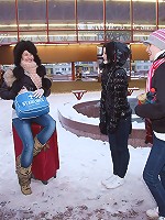 Blindfolded beauty touching clits