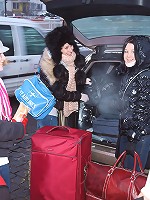 Blindfolded beauty touching clits