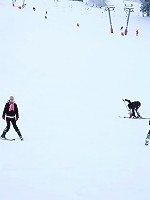 Blindfolded beauty touching clits