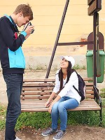 Horny chick riding his beefstick