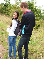 Horny chick riding his beefstick