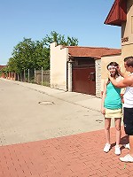 Teenage brunette pleasuring boner