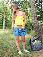 Publicly petting her teenage body