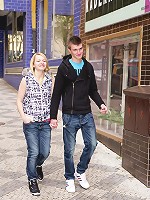 Blonde riding a massive beefstick