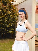 Gorgeous outdoor sweetheart plays