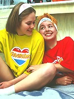 Horny babes sharing gigantic toy