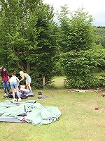 Chicks fondling cooters in a tent