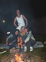 Chicks fondling cooters in a tent