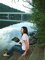 Hot teenage brunette masturbating