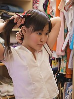 Asian schoolgirl exploring cooter