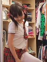Innocent japanese teenager plays