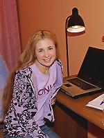 Teenage babe with a fluffy animal