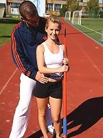 A horny dude jizzing in her mouth