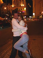 Horny fellow cumming on her butt