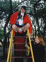 Girls playing with a long sex toy