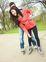 Chick playing with his hard boner