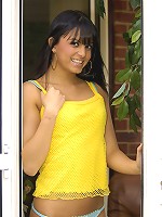 Cute teenage beauty in the garden