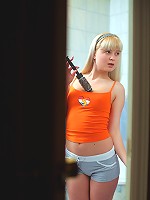 Pretty naked teen in the bathroom