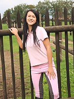 Teenage girl masturbating outside