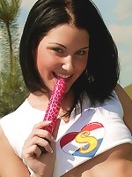 Teen cutie on a bike masturbates