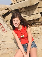 Teenage girl masturbating outside