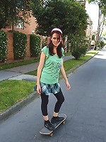 Horny latina skater chick fucked
