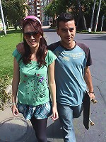 Horny latina skater chick fucked